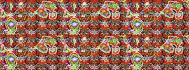 Modern, kırmızı raster arka plan duvar kağıdı çizimi, klasik çizgili desenli desenli çiçekler, çiçekli süsler. Çiçekli el çizimi çizimi deseni.