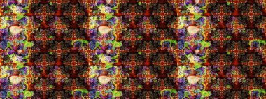 El çizimi çiçekli soyut çizim kalıbı. Kahverengi renkli çiçekler. Raster illüstrasyonu.