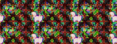 Modaya uygun kumaş deseni. Sevimli çiçek raster deseni. Renkli Yaz Temalı eskiz kalıbı. Düz Çiçek Elementleri Tasarımı.