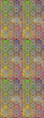 Gri ve nötr renklerde parlak çiçekli halı deseni.