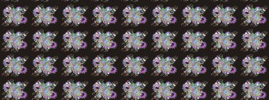 Düz Çiçek Elementleri Tasarımı. Renkli Bahar Teması eskiz kalıbı. Raster güzel kumaş deseni çiziyor. Çiçek deseni.