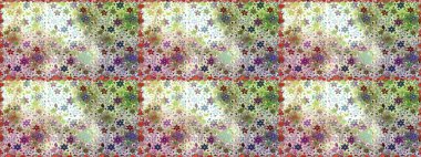 Küçük çiçekli kusursuz yay deseni. Raster illüstrasyonu. Suluboya stilinde nötr ve bej renklerde.