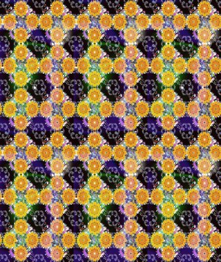 Raster illüstrasyonu. 3D çiçekler, eskiz. Sarı renklerde.