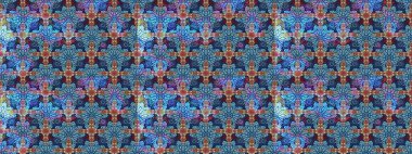 Yumuşak, mavi renkte yaz çiçekleri. Çiçekli karalama şeklinde Raster çiçek deseni. Raster illüstrasyonu.