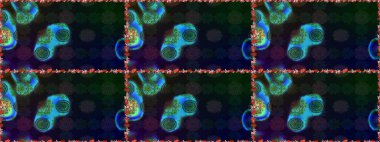 Düz Çiçek Elementleri Tasarımı. Asya tekstil tarzında. Gri renkli çiçekler. Kusursuz çiçek deseni. Raster illüstrasyonu. Renkli Bahar Teması Kusursuz Arkaplan.