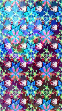 Düz Çiçek Elementleri Tasarımı. Çiçeksel fantezi tasarımı ve parlak bir arka plan çizimi. Renkli Bahar Teması çizim şablonu.