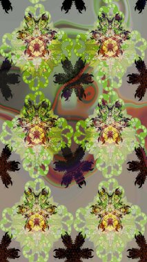 Nazik, narin çiçek arkaplanı. Çiçekli karalama şeklinde Raster çiçek deseni. Tarafsız renklerde çiçekler.