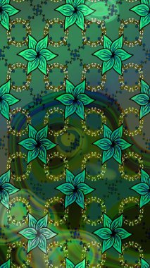 Raster çiçekleri klasik tarzda çizilmiş. Raster illüstrasyonu. Çiçekli yumuşak bir eskiz şekli. Yumuşak, yeşil renkte bahar çiçekleri.