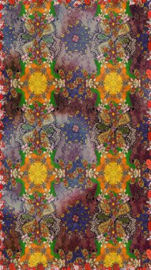 Küçük çiçekli şirin bir desen. Çiçek ve yapraklı çiçek deseni. Raster illüstrasyonu.