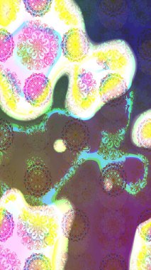 Çiçek arkaplanlı soyut zarafet eskiz deseni. Raster Güzel kumaş deseni.