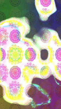 Düz Çiçek Elementleri Tasarımı. Raster illüstrasyonundaki çiçek desenli çizim. Renkli Bahar Teması eskiz kalıbı. Tarafsız renklerde çiçekler.