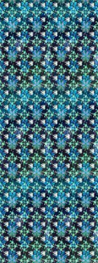 Raster illüstrasyonundaki çiçek desenli çizim. Mavi renkte çiçekler.