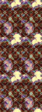 3D çiçekler, eskiz. Raster illüstrasyonu. Kahverengi renklerde.