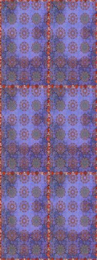 Raster illüstrasyonunda kusursuz çiçek deseni. Mor ve kahverengi renkte çiçekler. Renkli Bahar Temalı Kusursuz Arkaplan. Düz Çiçek Elementleri Tasarımı.