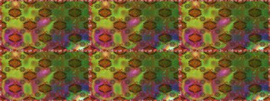 Soyut etnik raster kusursuz desen. Arkaplan dokusu, duvar kağıdı, kahverengi ve yeşil renkli çiçek teması. Kabile sanatı boho baskısı, klasik çiçek arkaplanı.