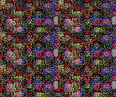 Raster çiçek desenli çiçek deseni, yapraklar, dekoratif elementler, sıçrama, lekeler, el çizimi kontur çizgileri ve Doodle çizim stili, grafik raster çizim çizimi.