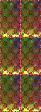 Vadinin çiçekleri kahverengi ve yeşil renklerde. Çiçekler. Soyut etnik raster pürüzsüz desen.