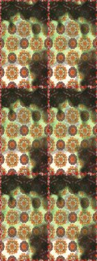 Elle boyanmış suluboya, dikişsiz çiçekler ve bitkiler. Kahverengi ve nötr renkte çiçekler.