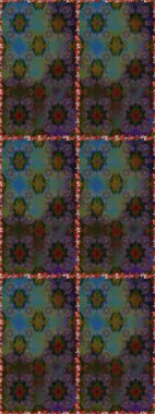 Düz Çiçek Elementleri Tasarımı. Renkli Bahar Temalı Kusursuz Arkaplan. Kahverengi renkli çiçekler. Raster illüstrasyonunda kusursuz çiçek deseni.