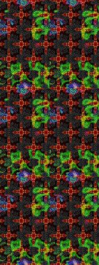 Siyah renkte güzel çiçekler, suluboya desenli, duvar kağıdı, kart ya da kumaş için fayanslı eskizler. Raster..