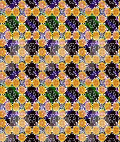 Renkli Yaz Temalı eskiz kalıbı. Düz Çiçek Elementleri Tasarımı. Çiçekli eskiz çizimi. Sarı renkte çiçekler.