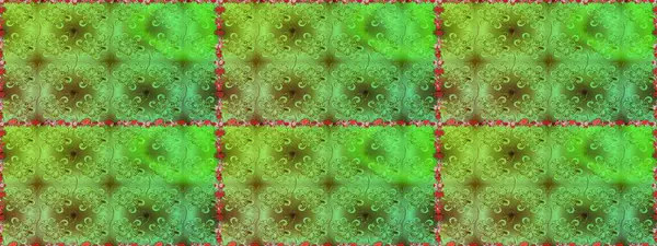 Raster illüstrasyonu. Yeşil ve kahverengi renkli çiçekler. Raster illüstrasyonu. Asya tekstil tarzında. Kusursuz çiçek deseni.