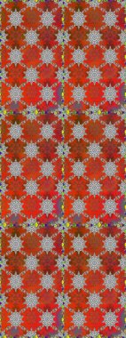 Raster illüstrasyonu. Şirin çiçekli kusursuz desen ve kahverengi ve turuncu renklerde yapraklar, suluboya çiçek deseni, duvar kağıdı, kart veya kumaş için fayanslı.