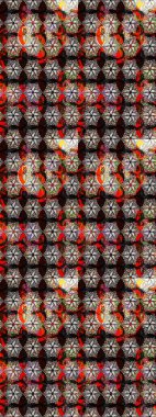 Çiçekli karalama şeklinde Raster çiçek deseni. Raster illüstrasyonu. Nazikçe, yaz çiçekleri siyah renklerde.