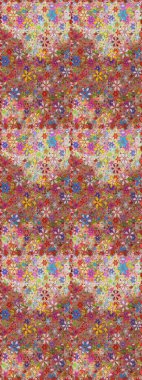 Raster illüstrasyonunda kusursuz çiçek deseni. Düz Çiçek Elementleri Tasarımı. Renkli Yaz Temalı Kusursuz Arkaplan. Pembe ve nötr renkte çiçekler.