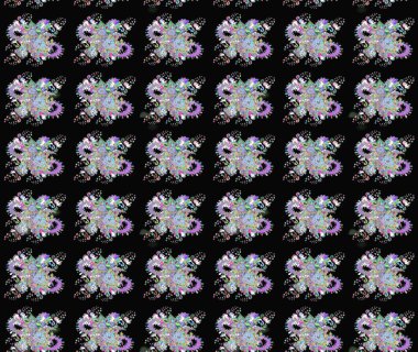 Renkli Yaz Temalı eskiz kalıbı. Yazdır. Güzel kumaş deseni. Raster çiçekli arka plan. Güzel eskiz şekli. Düz Çiçek Elementleri Tasarımı.