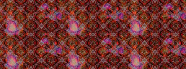 Varicolobrown Raster çizimi. Bir sürü kahverengi ve soyut çiçekli tropik eskiz deseni. Küçük çiçekte sevimli çiçek deseni var..