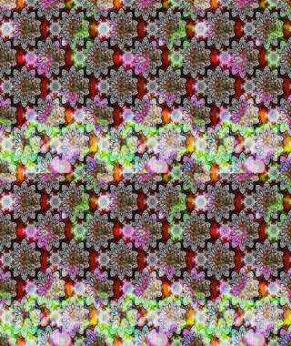 Raster illüstrasyonu. Güzel kumaş deseni. Gri renklerde. Raster illüstrasyonunda çiçek deseni çizimi.