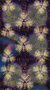 Kızılderili desenli desenli desenli şal deseni. Raster Henna dövme stili. Tekstil, tebrik kartı, boyama kitabı, telefon kılıfı baskısı için kullanılabilir. Etnik Mandala süsü.