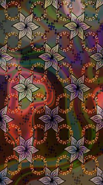 Küçük çiçekteki sevimli çiçek deseni. Raster illüstrasyonu. Güzel kumaş deseni. Güzel karalamalı çiçek deseni çiz..