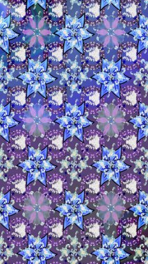 Renkli Bahar Teması eskiz kalıbı. Düz Çiçek Elementleri Tasarımı. Raster illüstrasyonu. Güzel kumaş deseni. Çiçek desenli çizim. Asya tekstil tarzında.