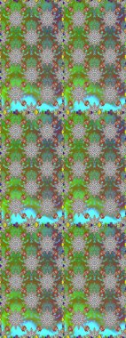 Yeşil ve gri renkli çiçekli kusursuz çiçek deseni. Suluboya tarzında yeşil ve gri renkte çiçekler.