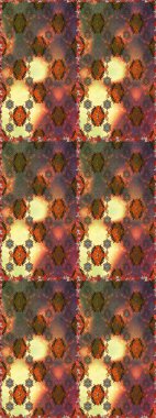 Kahverengi ve turuncu renklerde etnik çiçeklerle kusursuz bir desen. Raster Çiçek İllüstrasyonu güzel tekstil..