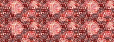 Raster illüstrasyonu. Hint süsü. Pembe ve kırmızı renklerde. Renkli süs kenarı. Kusursuz desen. Çiçek duvar kağıdı.