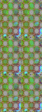 Tatil havası. Nazik romantik baskı. Raster dikişsiz şirin çiçek deseni. Bahar mevsimi. Yeşil ve gri renkte çiçekler.