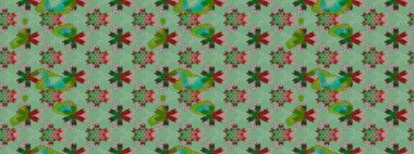 Yeşil renkli çiçekler. Raster illüstrasyonunda çiçek deseni çizimi.