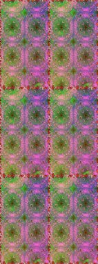 Kusursuz bir arka plan modeli. Raster - stok. Suluboya, elle çizilmiş. Vadinin çiçekleri yeşil ve pembe renklerde.