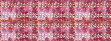 Vadinin çiçekleri pembe ve nötr renklerde. Soyut etnik raster kusursuz desen. Çiçekler..