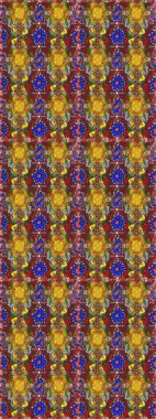 Raster illüstrasyonundaki çiçek desenli çizim. Kahverengi renkte çiçekler.