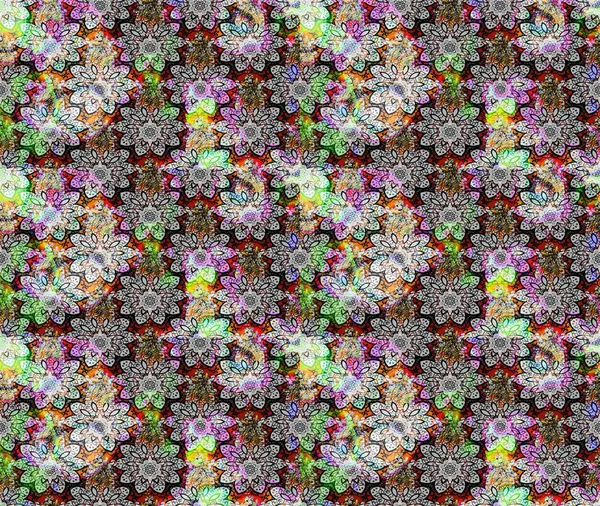 Eskiz arkaplan modeli. Suluboya, elle çizilmiş. Gri üzerine çiçekler. Raster stoku.