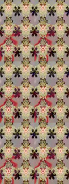 Çizgi çizimi kalıbı. Şirin çiçekler. Raster Moda kumaş deseni.