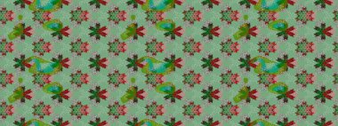 Yeşil renkli çiçekler. Raster illüstrasyonunda çiçek deseni çizimi.