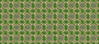 Çiçek desenli altın metal. Raster altın çiçek süsü brokar kumaş ve cam desenli. Kusursuz altın desen. Altın elementli yeşil ve bej renkler.