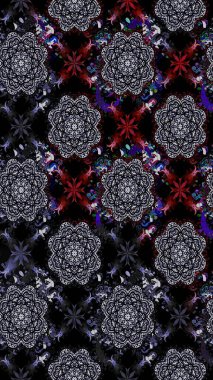 Çiçek desenli raster, siyah çizgi grafik desenli soyut raster arkaplan. Modern stil dokusu.