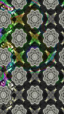 Kumaş desenli papatya çiçeği detayı. Gri renkli çiçekler.