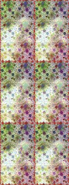 Küçük çiçekli kusursuz yay deseni. Raster illüstrasyonu. Suluboya stilinde nötr ve bej renklerde.